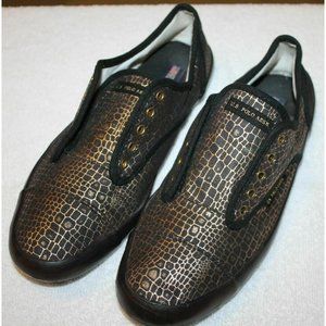 US POLO ASSN  AUBREY  Snake Skin Print  Women Size 9 Canvas Sneakers Shoes CUTE!